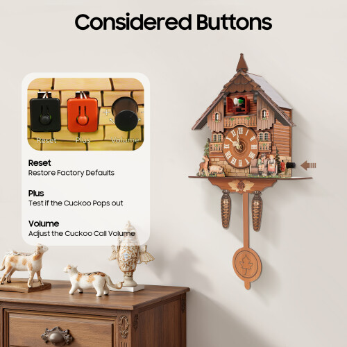Wall Clock 25*10*50cm Wood Cuckoo Clock 1
