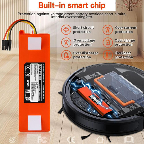 πακέτο μπαταριών ιόντων λιθίου 14.4V 5000mAh αντικατάστασης για το ρομπότ Mi, συμβ 2