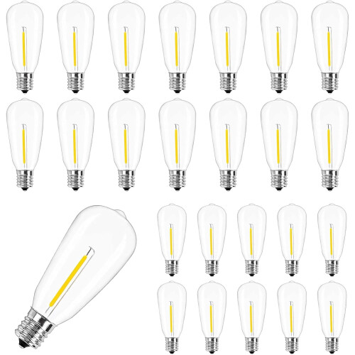 Ampoules Edison ST40 E17 Blanc chaud 2700K 0,6W (lot de 25)