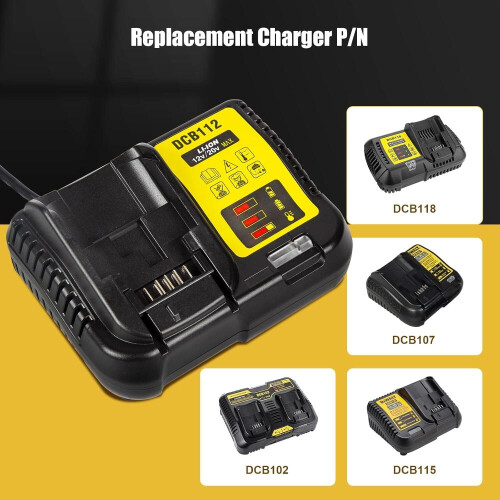 πακέτο DCB112 20V MAX Ανταλλακτικός φορτιστής μπαταρίας συμβατός με μπαταρίες ιόντω 2