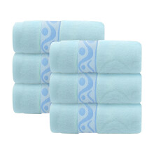 Pedty Cotton Hand Towel Set 6-Piece 34x74 cm Light Blue