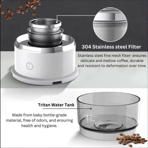 Portable Travel Coffee Maker - Automatic Drip Function - 1 Cup - For Camping, Office, Home, Car 2