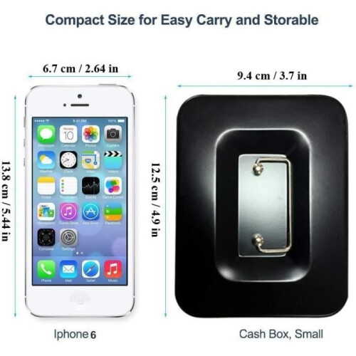 Portable double-layer metal key box - S - Black 2