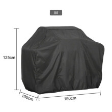 Housse de barbecue robuste noire 190 x 71 x 117 cm