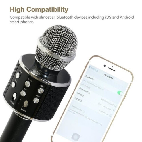 SHENGMI Q7 Bluetooth Microphone, Portable Wireless Microphone, KTV Karaoke Speaker for iOS iPhone Android Smartphone PC Tablet (No 2