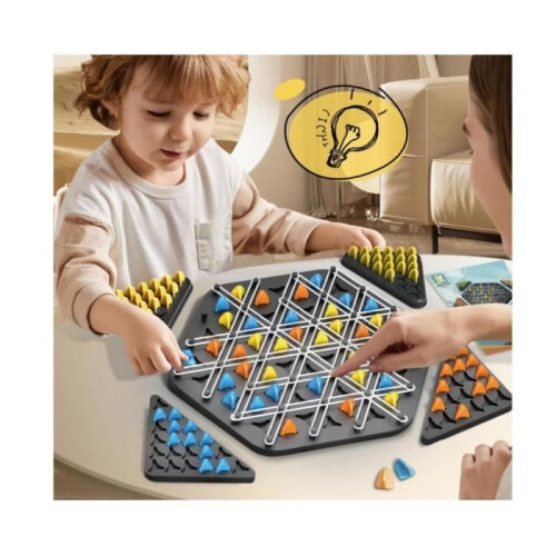 Triggle Game - Chain Triangle Game, ABS Peg Strategy Board Game, Elastic Triangle Game, 2 to 4 Players 1