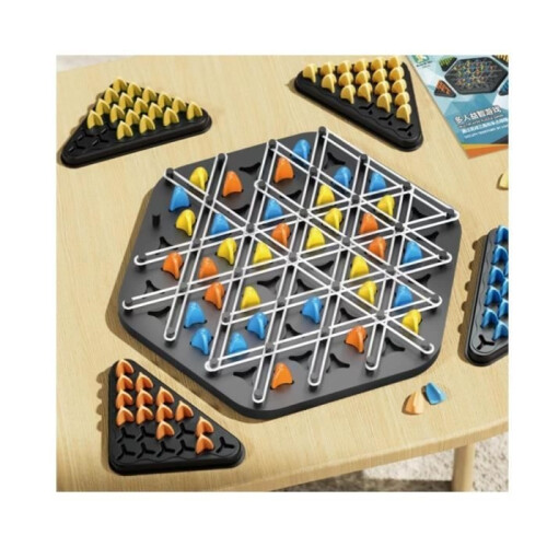 Triggle Game - Chain Triangle Game, ABS Peg Strategy Board Game, Elastic Triangle Game, 2 to 4 Players 2