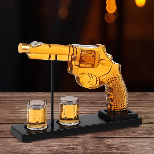 Conjunto de Decantador de Whisky com 2 Copos – 300ml Sem Chumbo