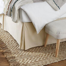 Jupe de lit double en microfibre de polyester blanc éclatant