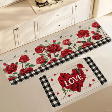 Ensemble de tapis de sol en polyester pour la Saint-Valentin 120x40cm + 60x40cm