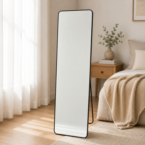 Gr8 Home 150x40cm Bedroom Floor Mirror Black Frame