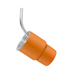 Nerezový kelímek do auta s víčkem a opakovaně použitelným brčkem