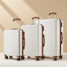 (20+24+28 Inch) 20/24/28 Inch Cream Hard Shell Luggage Lightweight ABS Suitcases with Silent Wheels & Combination Locks