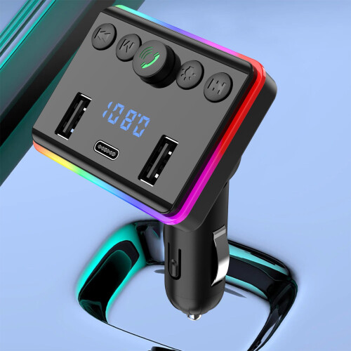 Bluetooth FM transmitter car adapter with dual USB charging
