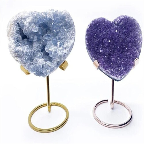 Metal Heart Display Easel for Crystals and Rocks