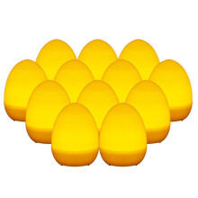 12 œufs de Pâques factices à LED, 5 cm, en plastique blanc