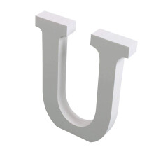 Lettre décorative en bois 15 cm blanche