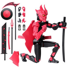 Kit di action figure Samurai Fantasma Rosso – Stampato in 3D, completamente