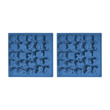 Pachet de 2 forme de copt din silicon pentru Crăciun, cu 25 de cavități fiecare