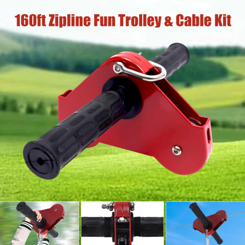 160FT Zip line Kit with Stainless Steel Spring Brake 2