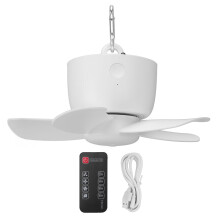 Ventilador de camping com controle remoto, 4 modos de vento, 8000mAh