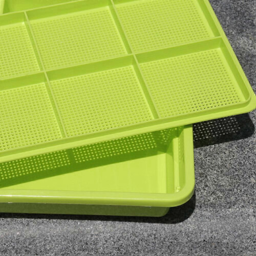Double Layer Sprouter Tray for Wheatgrass, Microgreens, Seed Germination, PP Plastic Grid Design 2