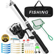 Telescopic Fishing Rod 1.8m and Spinning Reel Combo Set