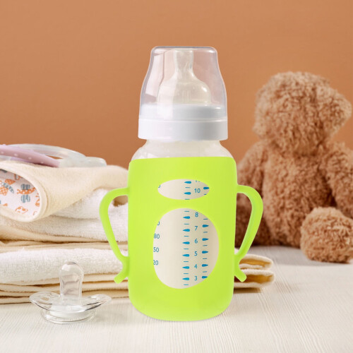 Silikon-Babyflaschenhülle – Grün, 1 Stück 2