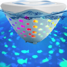 Lampe flottante pour baignoire, motif poissons colorés, 12,5 x 12,5 x 9 cm