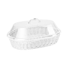 Wicker Bread Basket with Acrylic Lid