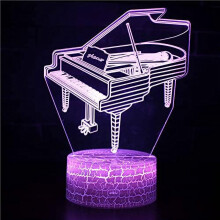 YSITIANNA3D Νυχτερινό Φως LED για Πιάνο, Τηλεχειριστήριο 16 Χρωμάτων, Μαύρο