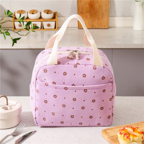 Isolierte Lunchtasche aus Cord mit Erdbeermuster 1