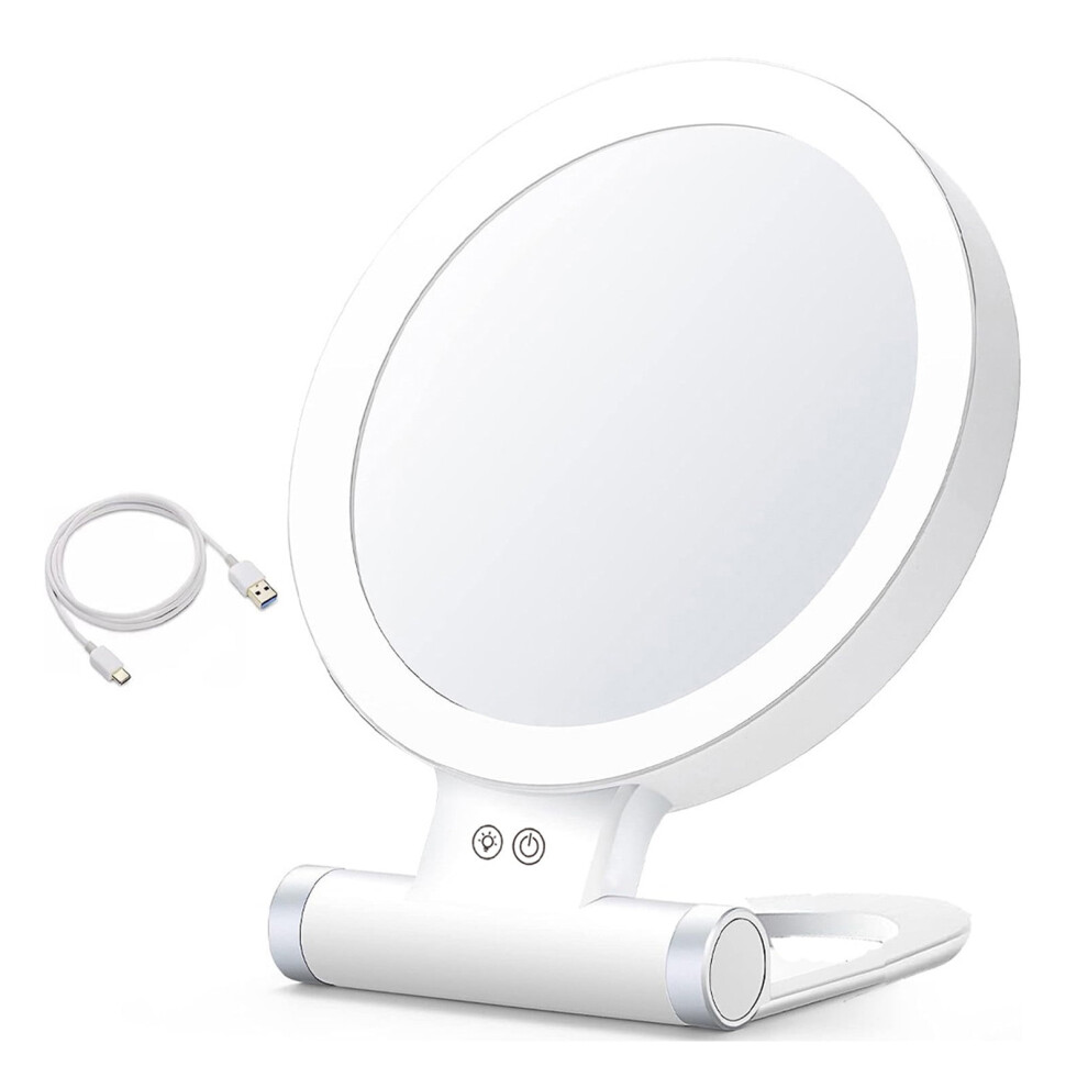 LED Lighted Makeup Mirror 5x/10x/20x/30x Double-Sided