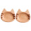 2 assiettes à trempette en bois en forme de chat 3
