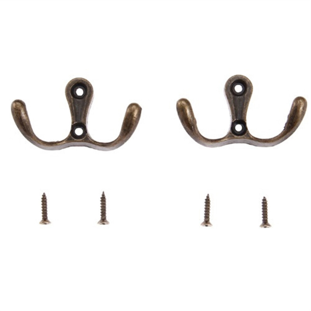 2 Pack Zinc Alloy Wall Hooks, Antique Bronze & Gold 9058772204707