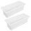 White Rectangular Plastic Planting Pots 2 Pack, Durable Planters for Indoor Outdoor Vegetables Flowers with Drainage 2