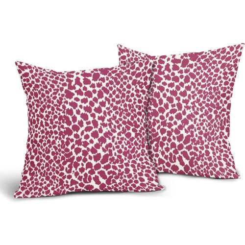 Fodere per cuscini con stampa leopardata, 45x45 cm, set da 2, in lino 1