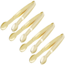 Pinzas de servir mini doradas de 10 cm (4 pulgadas), juego de 4