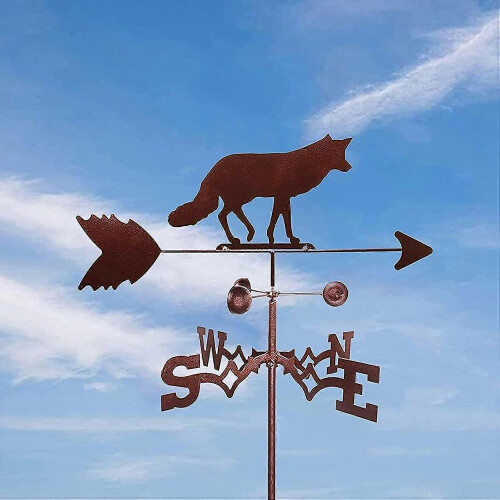 Weather Vane Metal Wild Fox Garden Ornament Rust Proof Wind Direction Indicator 1