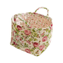 Boho stoffen opbergmand met grote capaciteit en bloemenprint voor de was.