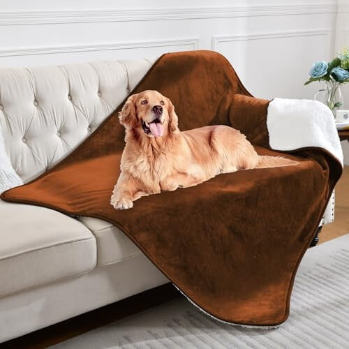 Waterproof Reversible Pet Blanket 60x80 inch Caramel 1