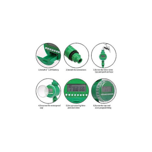 Timer programmabile per rubinetto da giardino, timer automatico wireless per irrigazione, 3/4" e 1/2". 1