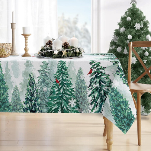 Vinterduge med fyrretræstræ 152 x 213 cm i polyester 1
