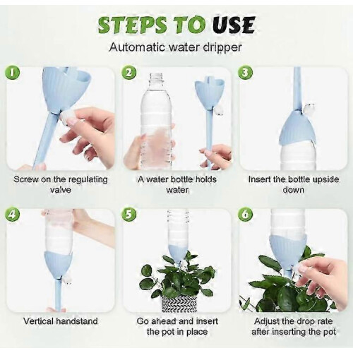 Self Watering Spikes for Potted Plants with Adjustable Drip Rate Control Valve 1