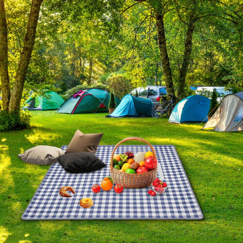 Taomzat Water-Resistant Picnic Blanket, Leaf Pattern, Foldable 150x100cm for Beach Camping Park 2