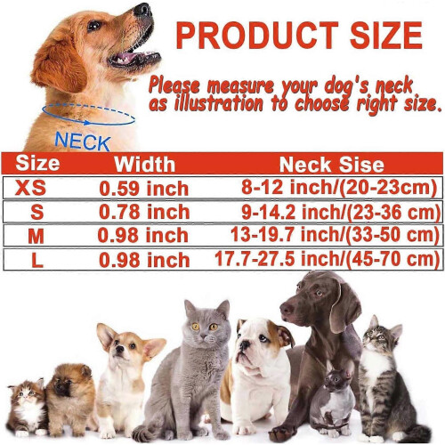 Reflective Adjustable Dog Collar with Soft Neoprene Padding, Nylon, Quick Release Buckle, Orange, Size M 1