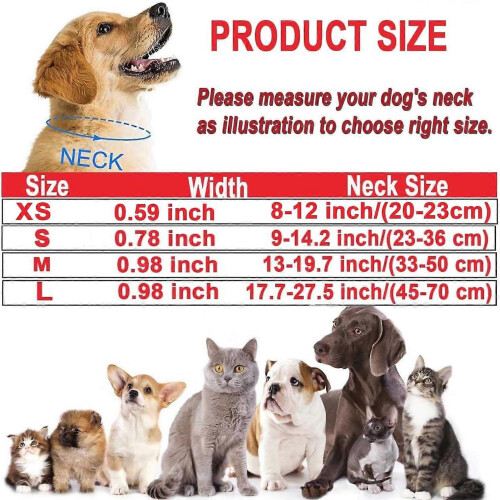 Reflective Adjustable Dog Collar with Soft Neoprene Padding, Nylon Webbing for Small Medium Large Dogs, Red 1