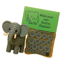 Kit para artesanato com botões, incluindo barbante e botões sortidos.