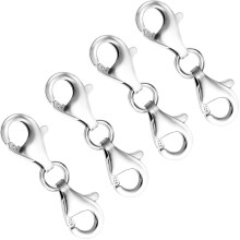 Fermoirs doubles mousquetons en argent sterling 925, 9 mm (2 pièces)