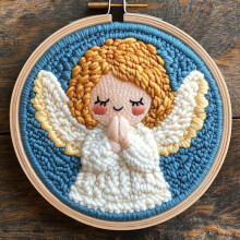 Punch Needle Kit Praying Angel 20x20cm Beginner Set